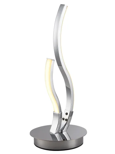 Настольная лампа LED LAMPS 81341/1T Natali Kovaltseva белая на 1 лампу, основание хром металл в стиле хай-тек фото 3